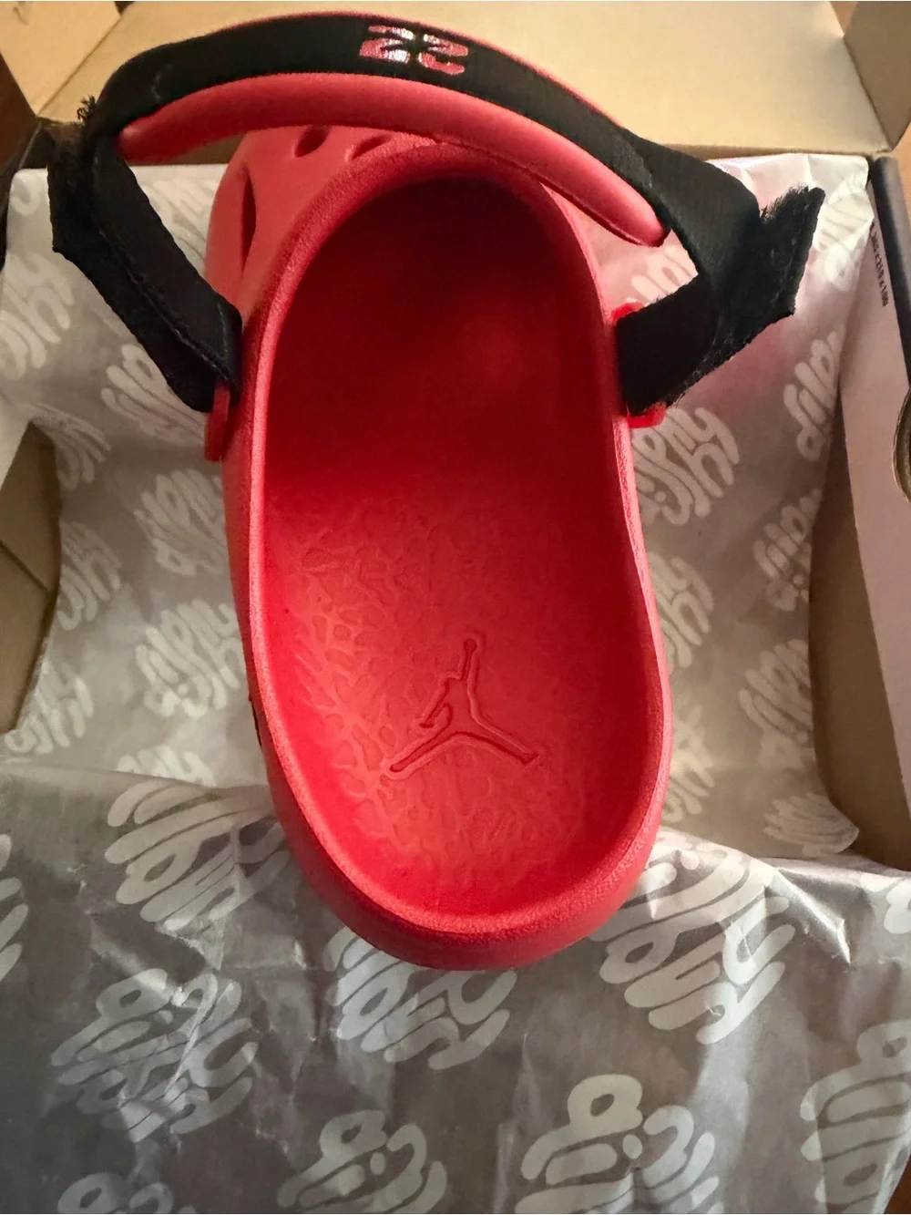 Jordan Hydrip Kids Red/Black Mules(3Y)